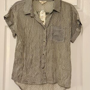 Striped Black and White Women's Blouse